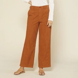 Outerknown Lou Corduroy Pants Ankle Wide Leg High Rise Women’s Size 24 Orange
